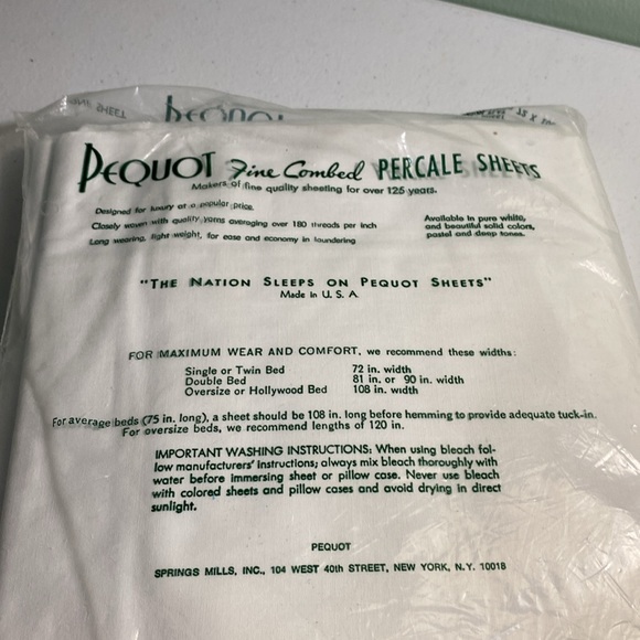 Vintage Pequot Cotton Twin Flat Sheet - Picture 3 of 6